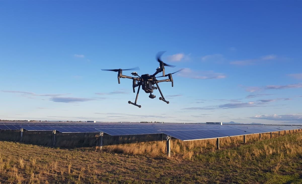 Drone flying over Australian landscape