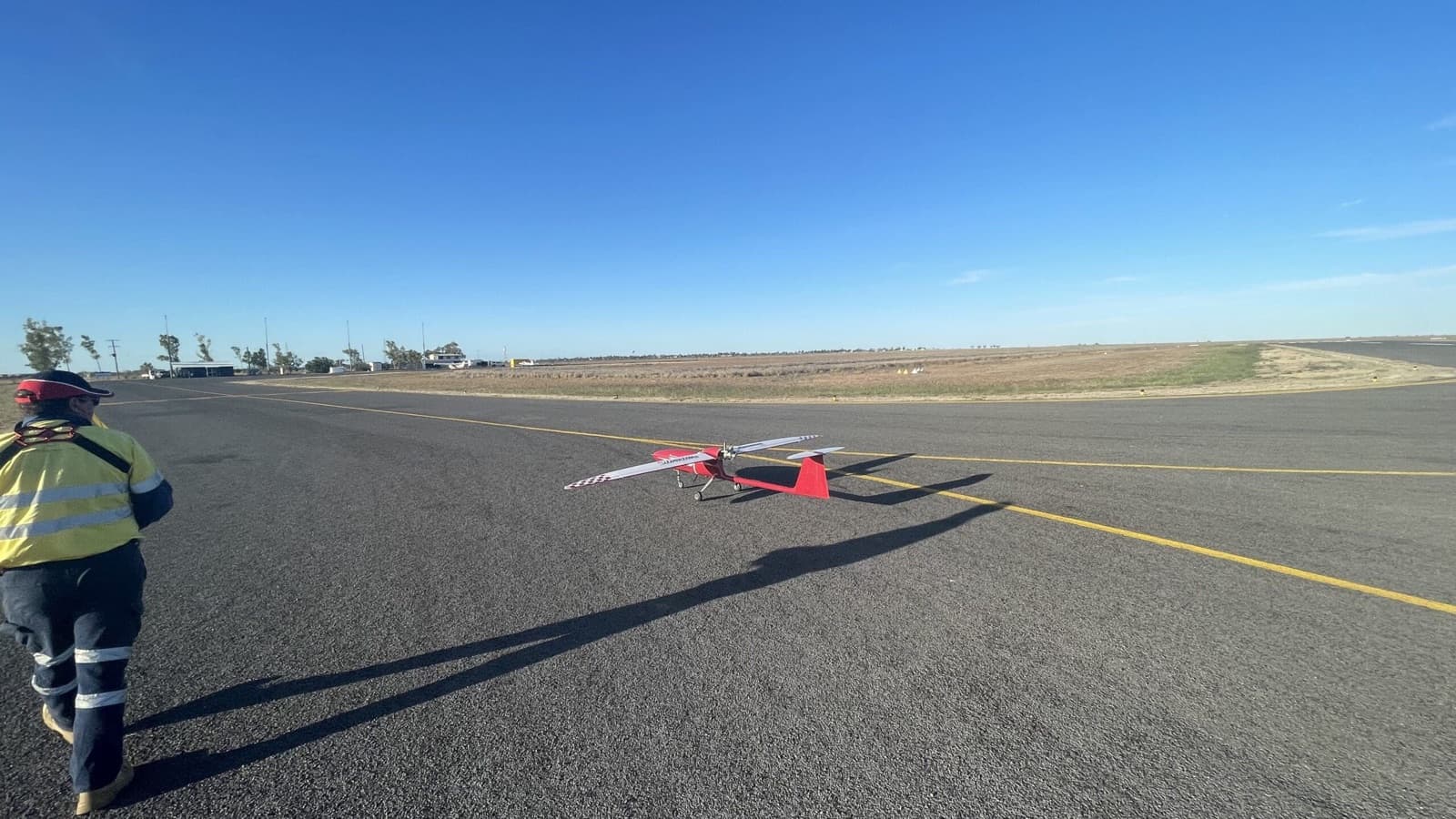 Drone surveying a mining operation