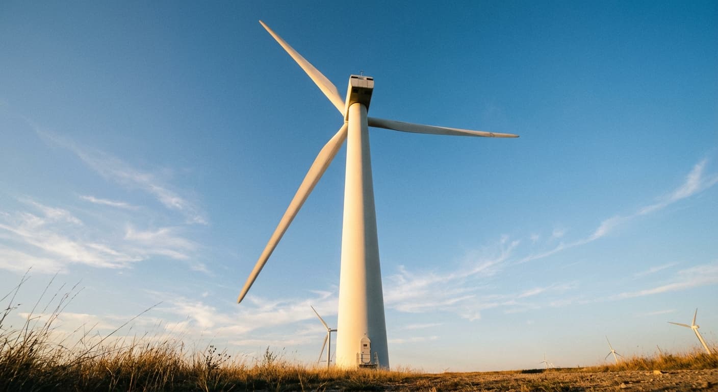 Drone inspecting a wind turbine blade for surface defects
