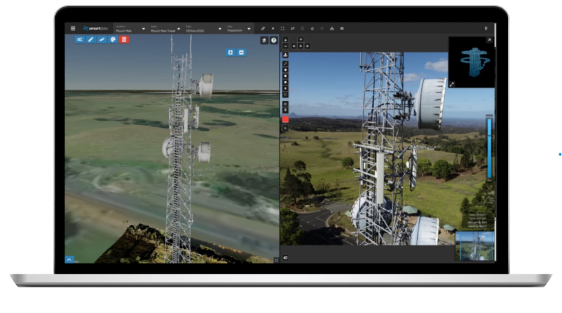 Tower inspection viewer software interface