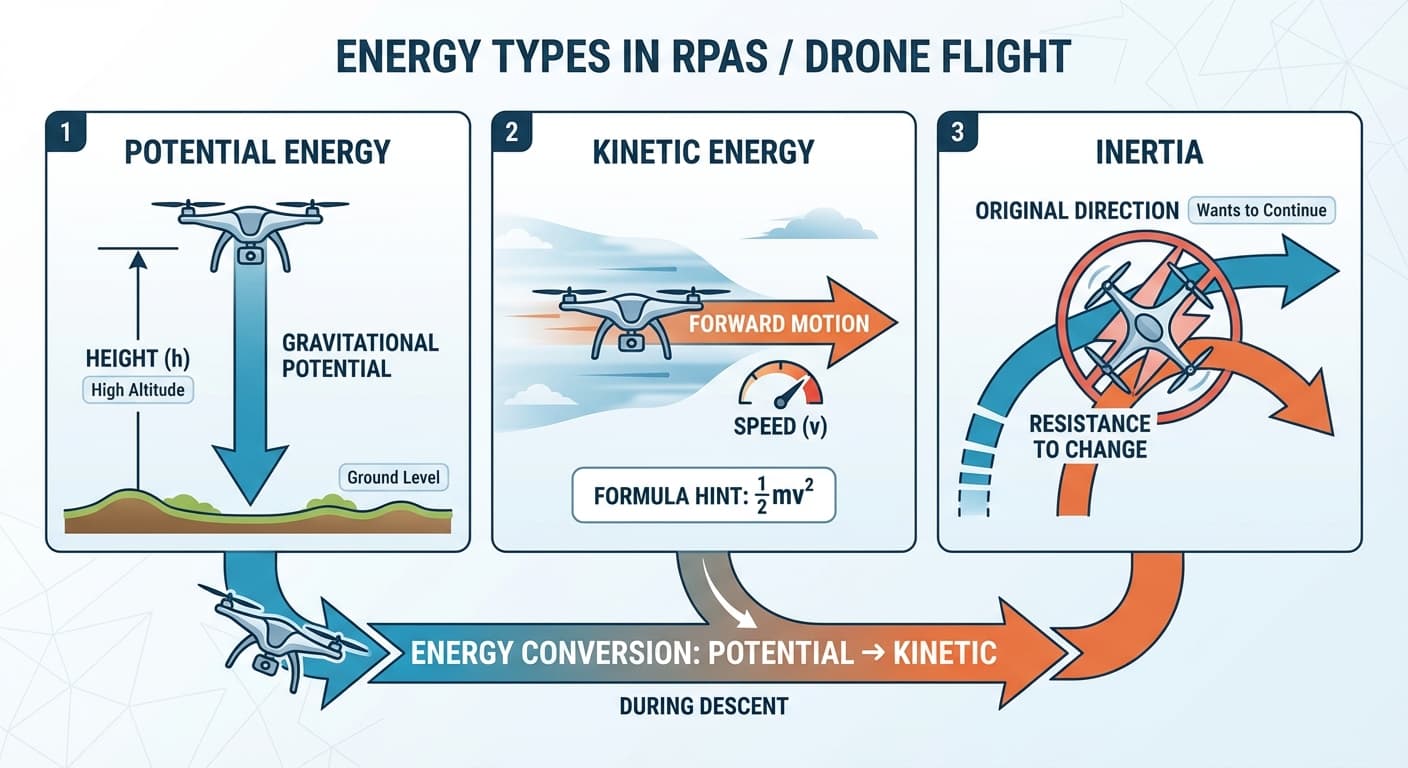 Potential energy, kinetic energy and inertia diagram