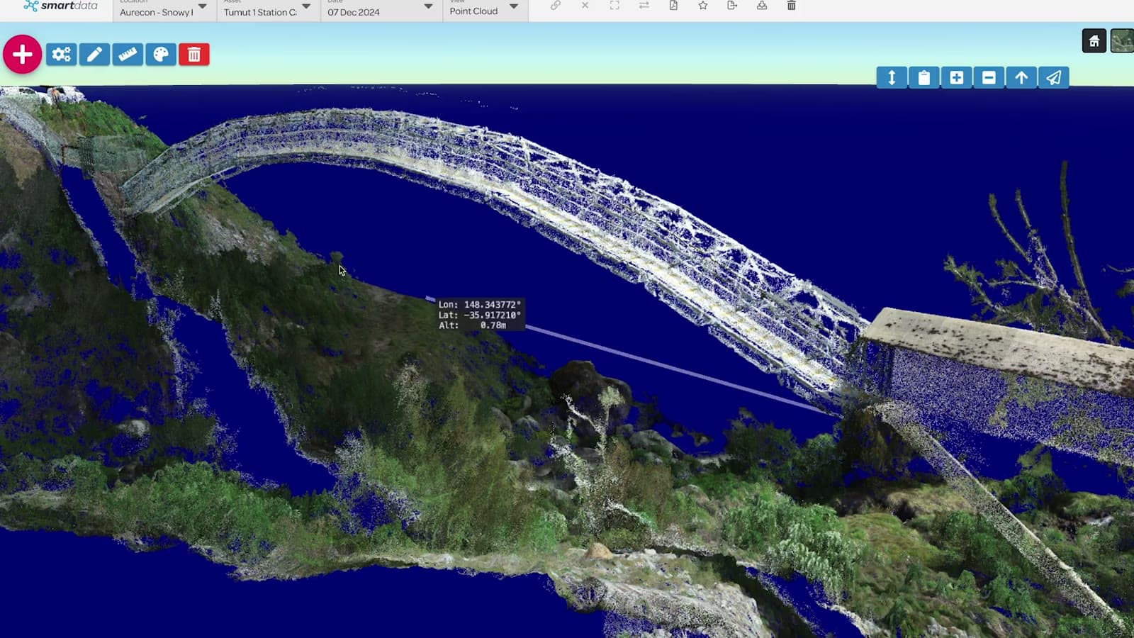SmartData bridge LiDAR point cloud model