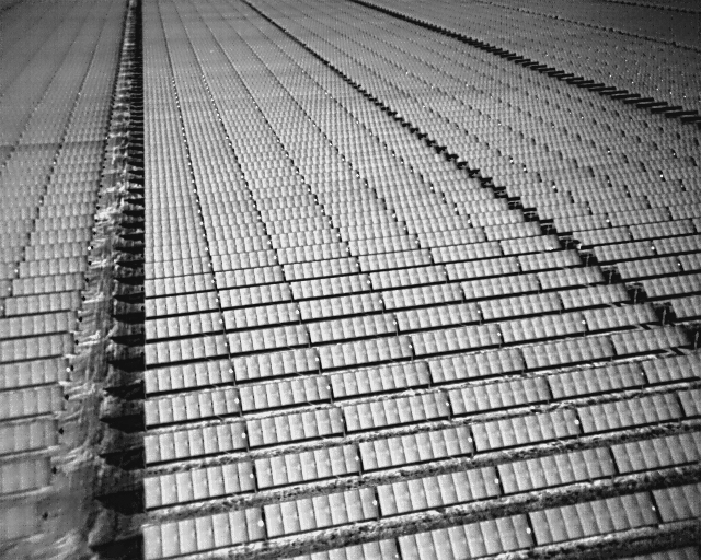 Radiometric thermal view of solar panel rows at Bungala 1 and 2